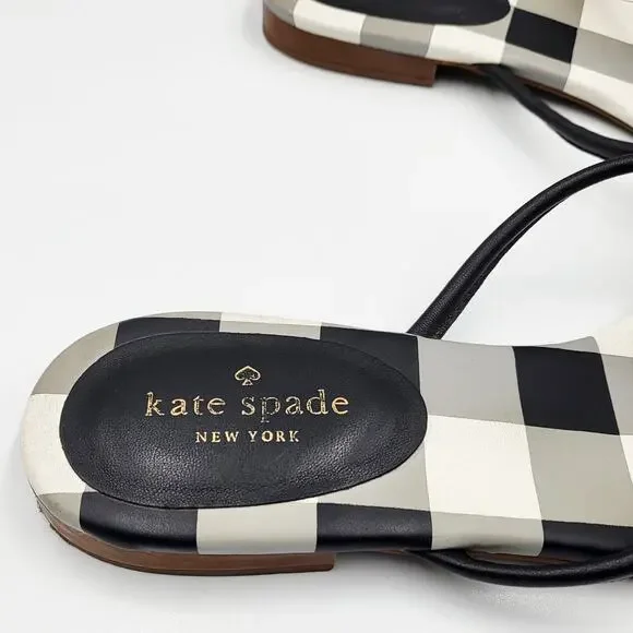 Kate Spade New York Mistic Bow Black & White Checkered Sandals Women's Size 10 - Picture 8 of 10